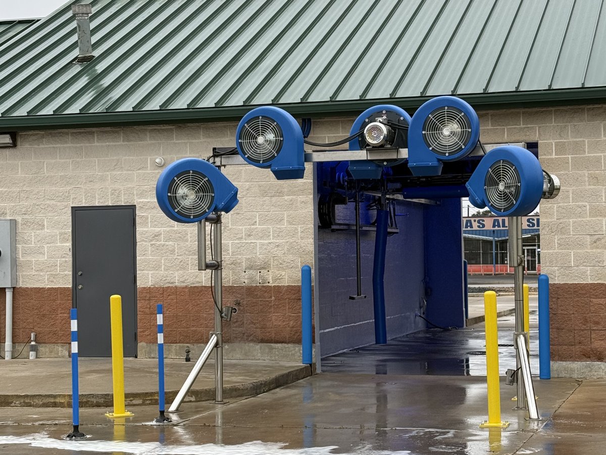 Vehicle in the dryer section of the touchless automatic wash at Gilbert's Car Wash Victoria